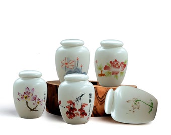 Ceramic Tea Coffee Container Cans Canister Container Handmade, Handpainted and Stoneware  Tea Leaf Storage Sugar Canister