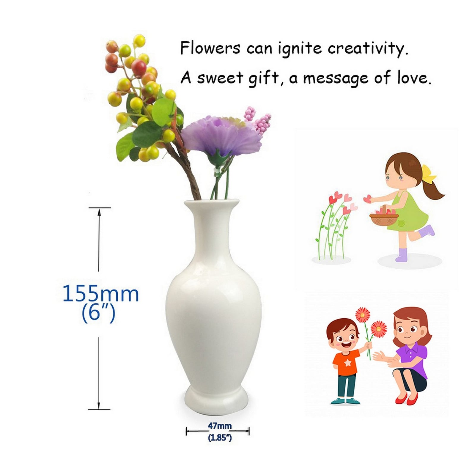 Small Cute Vasedecorative Ceramic Vases Unique Giftflower Etsy