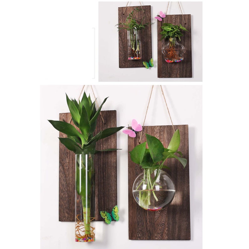 Wall Hanging Glass Planter Plant Terrarium Flower Bud Hanger Etsy