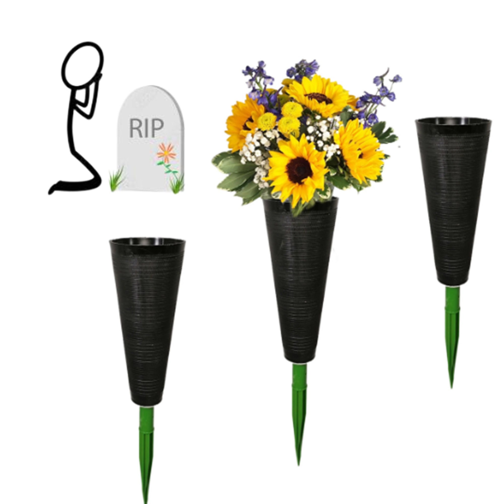 RCFINE 2Pcs Floral Foam Tree Cones DIY Cone Shape Flower Muds for Flower  Arrangements Cemetery Florist Plant Artificial Flower Holder Vase Wedding