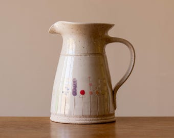 Small Handmade Ceramic Jug with Midsummer Flower Design