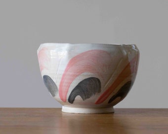 Small Dancing Petals Bowl with Pink and Grey Decoration