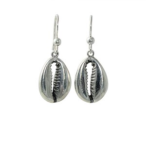 Sea shell Cowrie shell Medium drop earrings