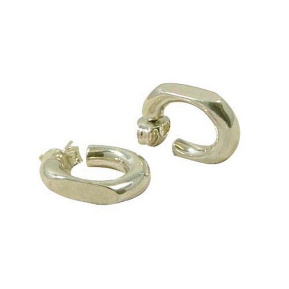 Sterling Silver Hoops Small Ear Hugging Hoops Solid Silver Hoops Classic Hoop Earrings Butterfly Fittings