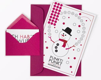 Advent calendar card "Snowman" incl. envelope, minicard + envelope and adhesive dots
