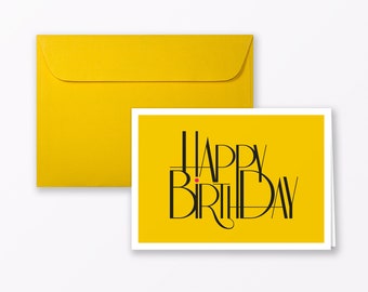 Birthday card “Happy Birthday” folding card A6 including envelope