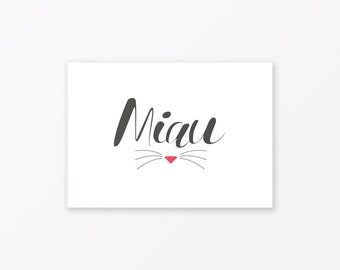 Carte postale « Miau » DIN A6