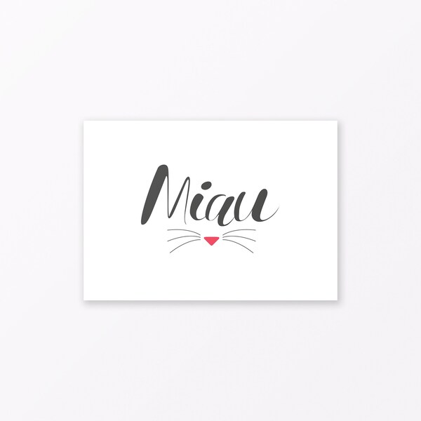 Postkarte „Miau“ DIN A6