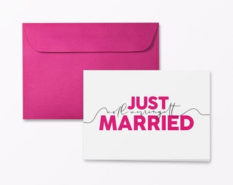 Folded card LineArt "Just married" incl. cover