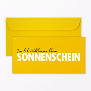 Carte bébé « Bienvenue soleil » DIN lang incl. enveloppe