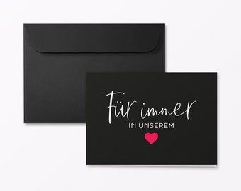 Funeral card "Forever" Folding card A6 across incl. envelope + finishing of your choice