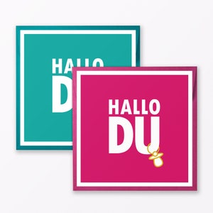 Biglietto per bebè quadrato “Hello You” comprensivo di busta