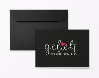 Mourning card "Beloved" folding card A6 across incl. envelope + finishing of your choice
