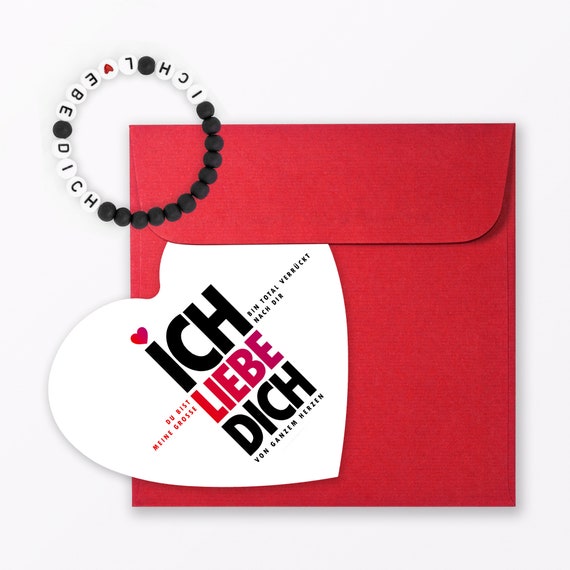 Postkarte Ich Liebe Dich In Herzform Inkl Umschlag Armband