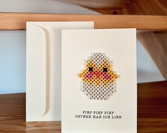 Greeting card "Piep Piep Piep" with chicks and envelope