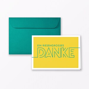 Tarjeta de agradecimiento Tarjeta plegable “Thank you” A6 con sobre incluido