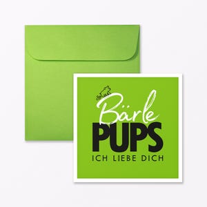 Postal "Bear Lepups" Cuadrado verde incl. sobre