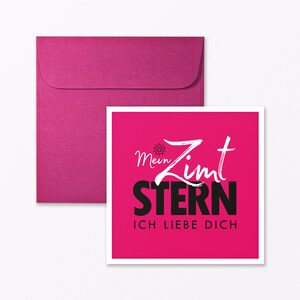 Postal "Zimtstern" cuadrado rosa incl. sobre