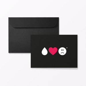 Cartão de luto “Emoji infinitamente triste” cartão dobrável A6 paisagem incluindo envelope + acabamento à sua escolha