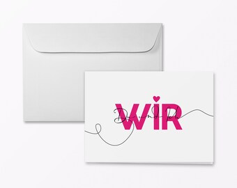 Klappkarte LineArt „Wir“ inkl. Umschlag