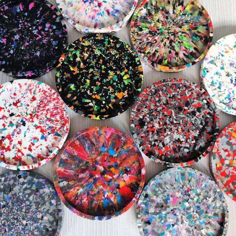 Recycled Circular Plastic Coasters / Lucky Dip Etsy UK
