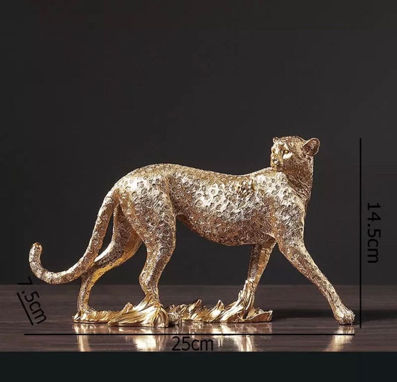 Gold Cheetah Statue Resin Cheetah Figurine Gold Cheetah | Etsy