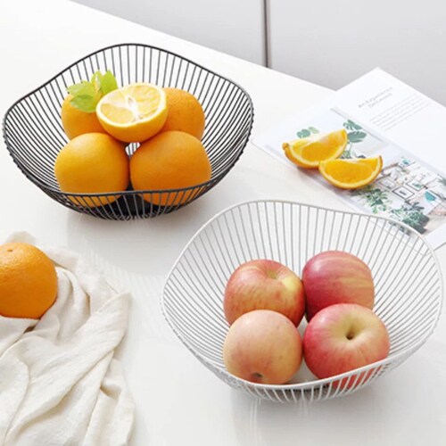 Curved Deep Dish Contemporary Wire Fruit Bowl / Basket in Etsy