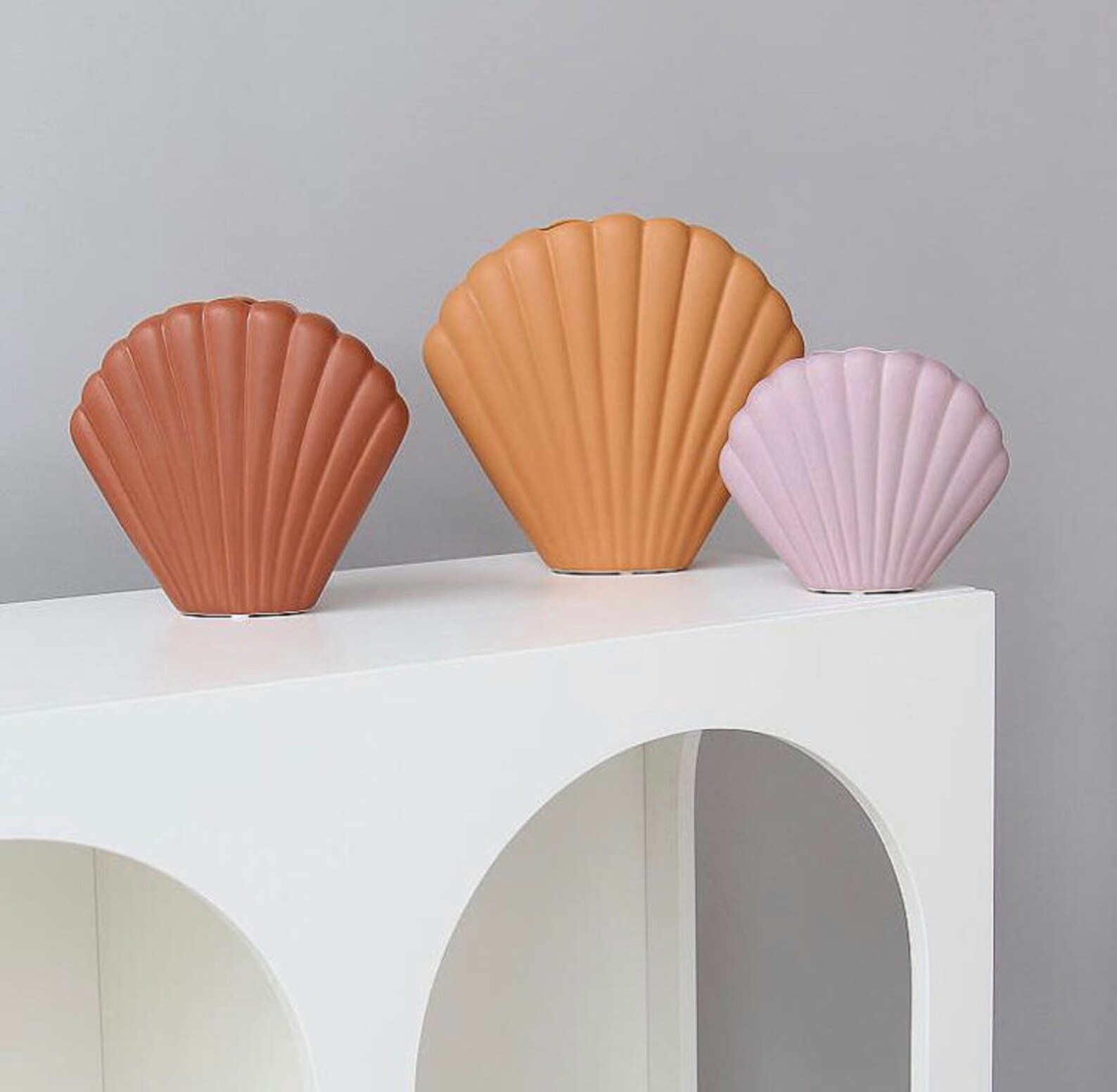 Ceramic Shell Vase Clam Shell Vase Shell Flower Vase Etsy