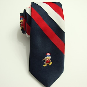 Vintage Suit Mens Patriotic tie, Mens Fourth of July Necktie Regimental Necktie Blue Red White America Pride Tie Suit Tie  Patriot Tie