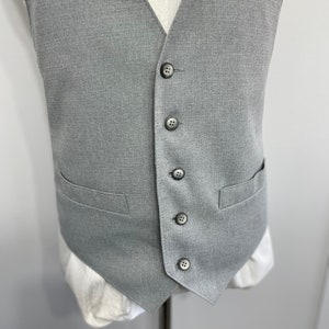 1970s Vintage Wool Suit Vest Mens Suit Waistcoat Gray Wool Waistcoat Size 40 / Medium / M / Med / Vintage Vest for Men Suit Vest for Men image 10