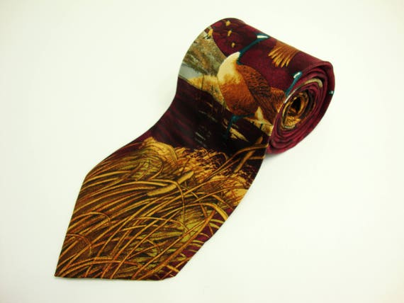Vintage Grey Goose Silk Men's Necktie Geese Suit T