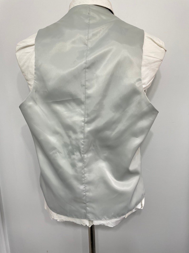 1970s Vintage Wool Suit Vest Mens Suit Waistcoat Gray Wool Waistcoat Size 40 / Medium / M / Med / Vintage Vest for Men Suit Vest for Men image 7