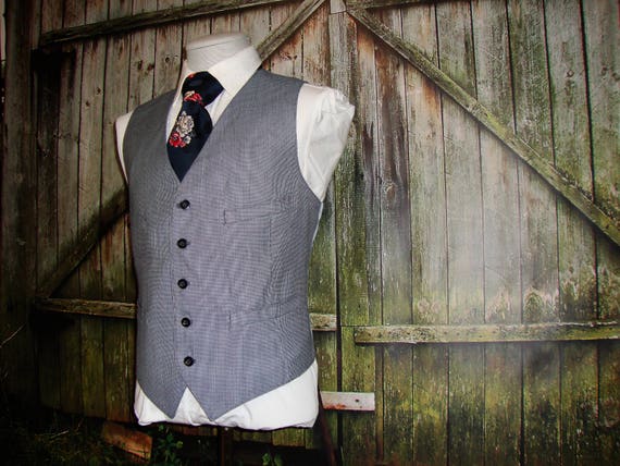 1960's Mens Suit Vest Vintage Men's Wool Vest Vint