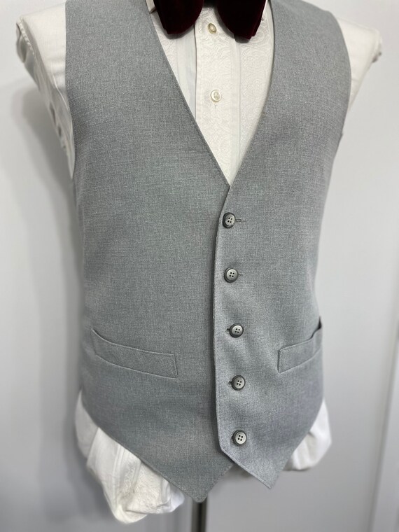 1970s Vintage Wool Suit Vest Mens Suit Waistcoat … - image 3