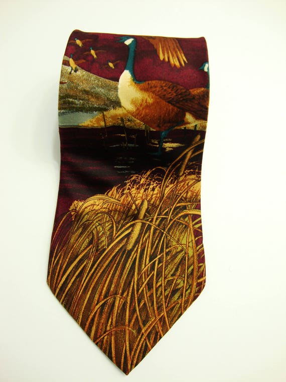 Vintage Grey Goose Silk Men's Necktie Geese Suit … - image 9