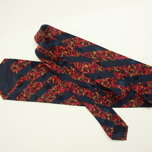 Vintage Tie / Floral / Striped / Repp Necktie / Men Regimental Floral / All Silk / Di Italo Ferretti Necktie / Gift for him / Italian Tie
