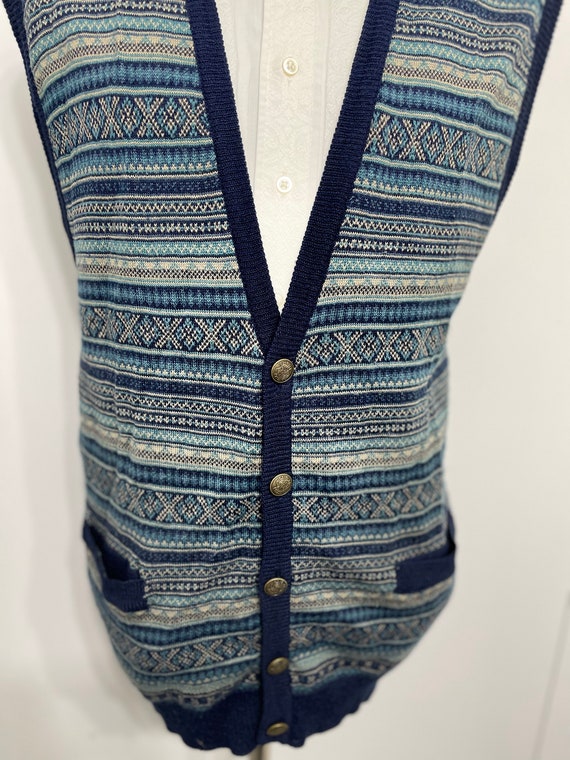 Vintage Acrylic Wool Sweater Vest / Fair Isle Kni… - image 2