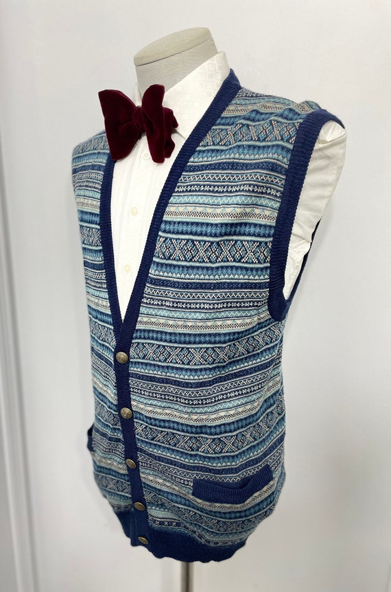 Vintage Acrylic Wool Sweater Vest / Fair Isle Kni… - image 3