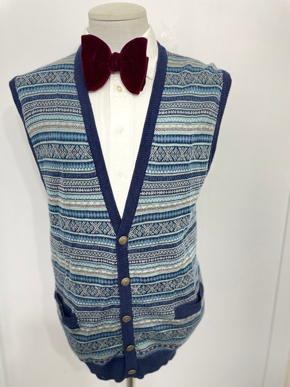 Vintage Acrylic Wool Sweater Vest / Fair Isle Kni… - image 5
