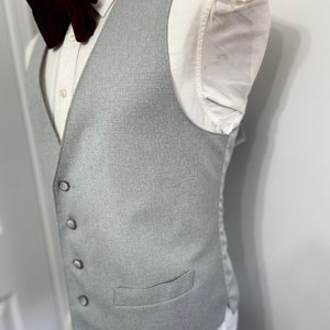 1970s Vintage Wool Suit Vest Mens Suit Waistcoat Gray Wool Waistcoat Size 40 / Medium / M / Med / Vintage Vest for Men Suit Vest for Men image 5