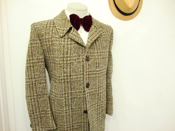 mens long tweed overcoat