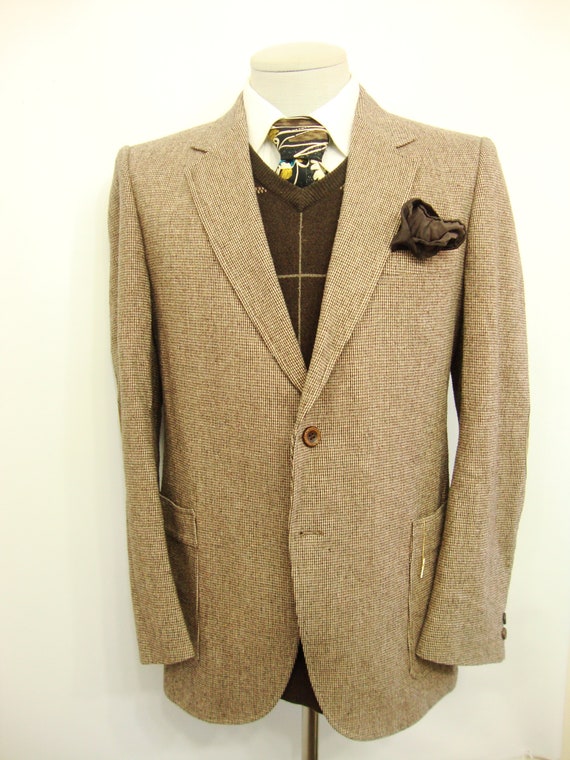 1960s Vintage Elbow Patch Tweed Sport Coat Mens Dirt Gem