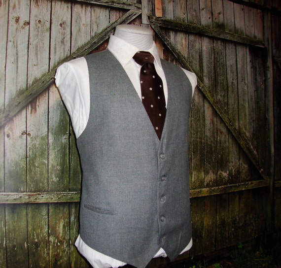 Vintage Mens Suit Vest 70s Men's Wool Vest Vintage