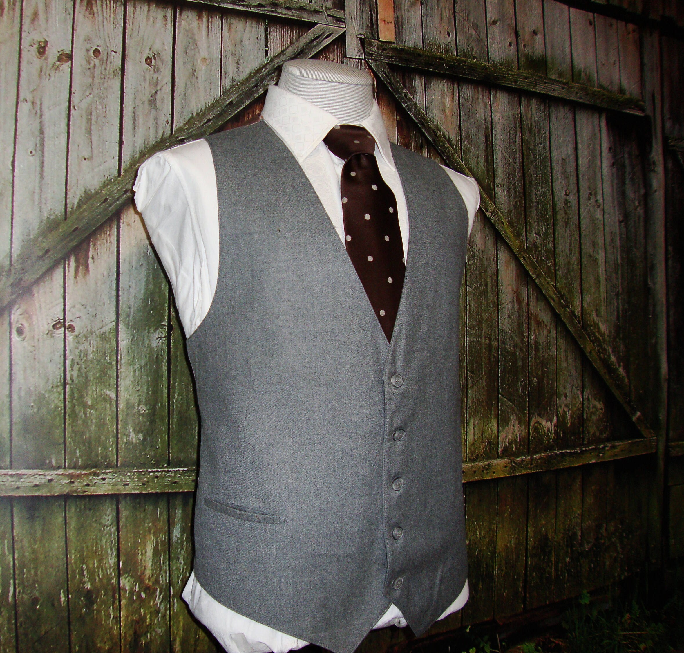 Oanviso Herren Weste Wolle Tweed - Vintage Westernweste Slim Fit