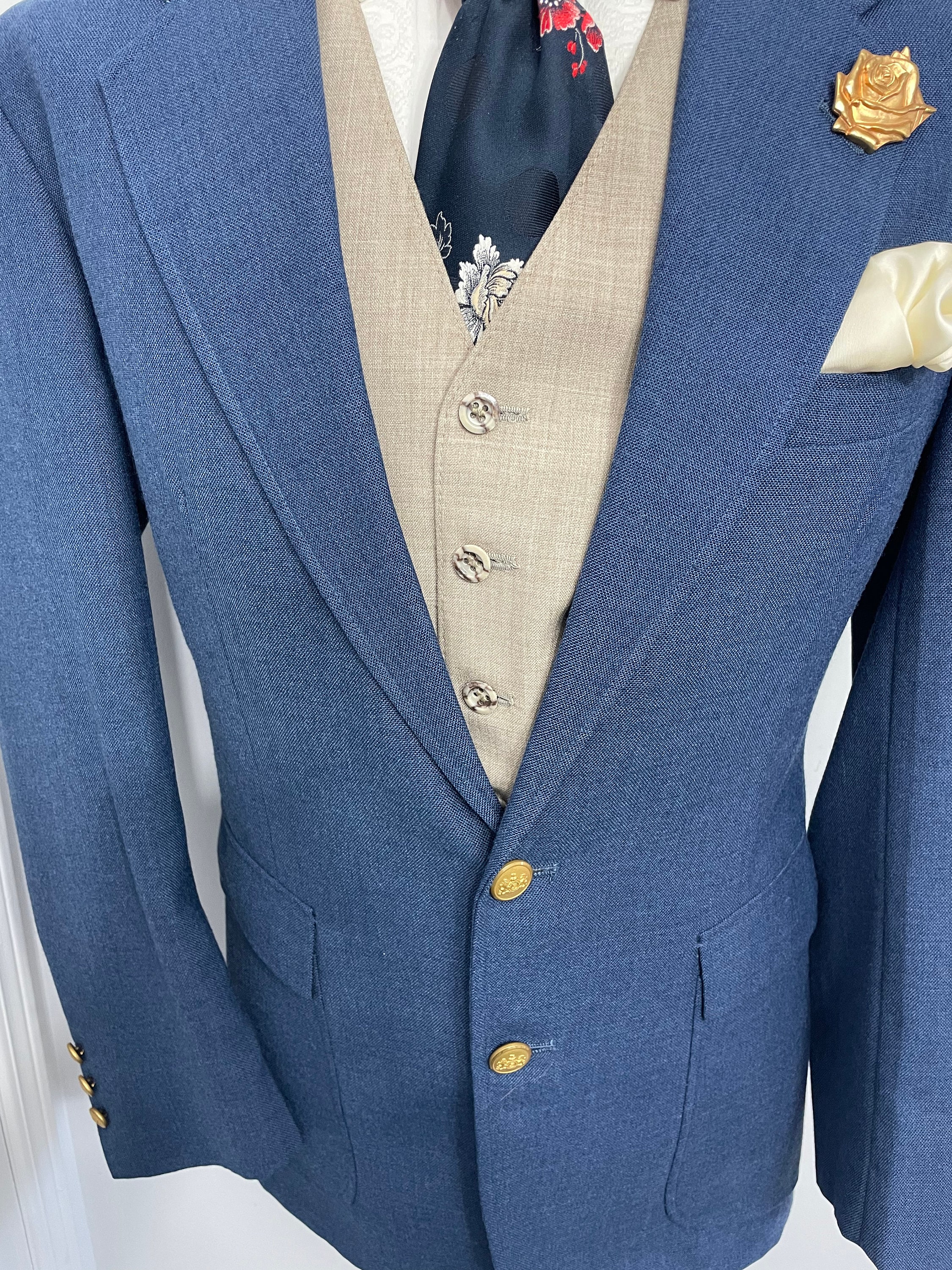 Vintage 1960 s STAFFORD Ultra Plain Blue Wool Blend Blazer Etsy UK