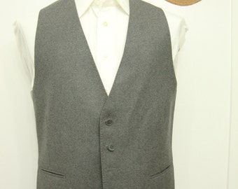 Vintage NINO CERRUTI Charcoal Gray Plain Wool Vest Waistcoat Mens Western Wool Waistcoat Vest / Size 38-39 / Med / M / Medium / Paris