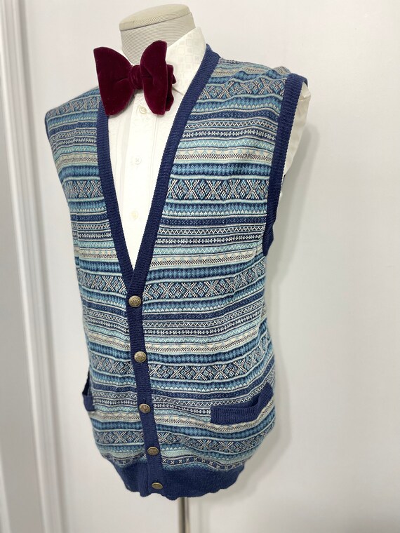 Vintage Acrylic Wool Sweater Vest / Fair Isle Kni… - image 10