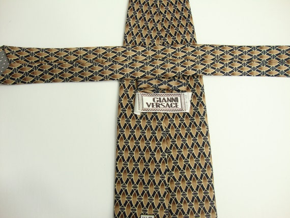 Gianni Versace "V2" Vintage Tie / Cobra Skin / Br… - image 5