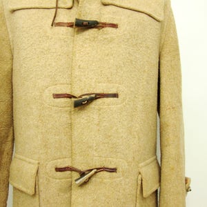 1960's Vintage Men's Tip Top Wool Peacoat Brown Trench Coat Long Pea coat Vintage Over Coat Size 40 42 / Rare Authentic Vintage image 3
