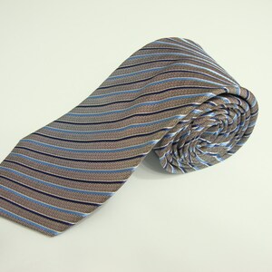 Vintage Silver Stripped  Grey Regimental Repp, Grey Stripe Necktie, Made in ITALY, 100% Silk, Classic!!!